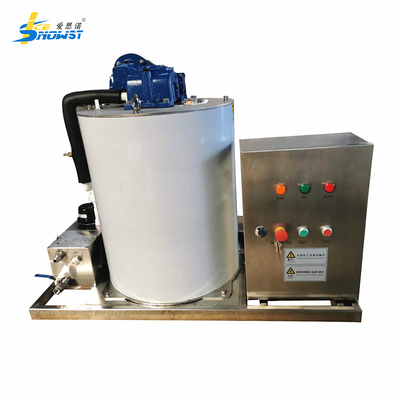 Máquina de ritmos automática do evaporador do gelo do floco do Seawater do sistema de controlo 1T/day do PLC